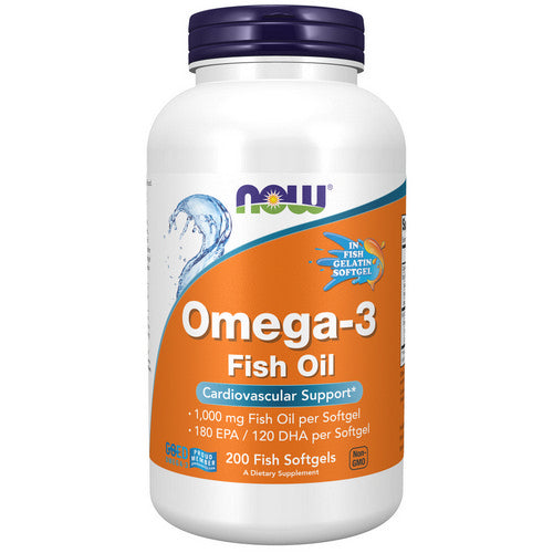 Omega-3 Molecularly Distilled Fish Softgels 200 Softgels by Now Foods