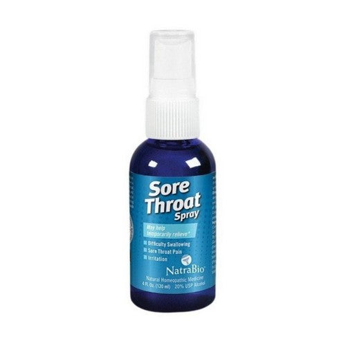 Sore Throat Spray Homeopathic Mint 4 Oz by NatraBio