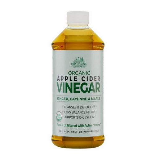 Organic Apple Cider Vinegar With Ginger Cayenne And Maple 16 Oz by Country Farms