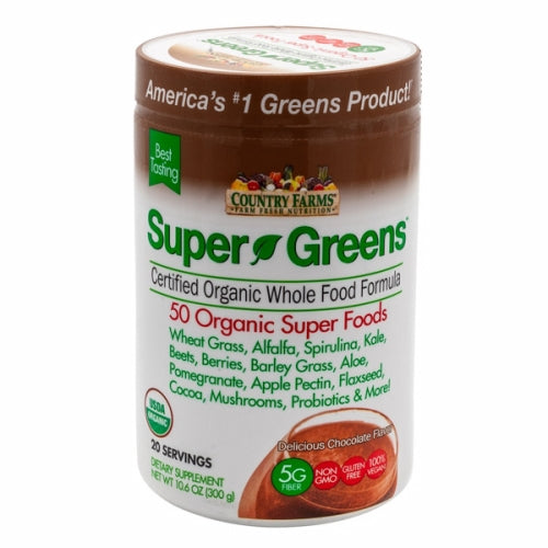 Super Green Drink Mix Berry Chocolate 300 Grams by Country Farms