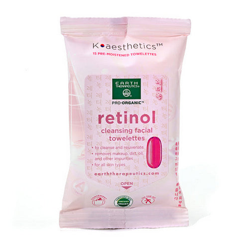 Retinol Cleansing Facial Toweletes 15 Count by Earth Therapeutics