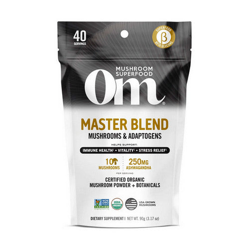 Organic Mushroom Superfood Powder Master Blend 3.17 Oz by Om Mushrooms