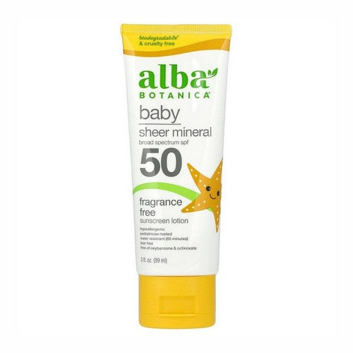 Baby Clear Mineral Sunscreen SPF 50+ 3 Oz by Alba Botanica