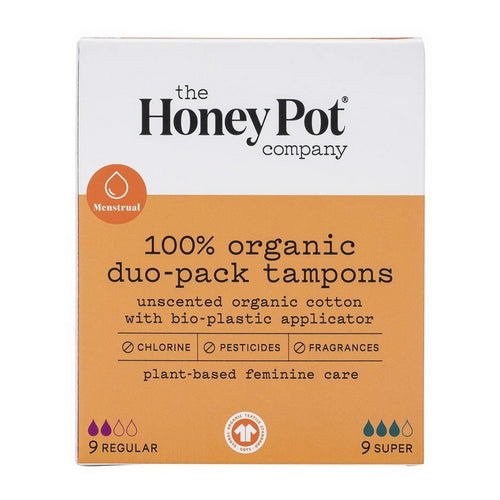 Duo Pack Tampon Plastic Applicator Unscented 18 Count by The Honey Pot