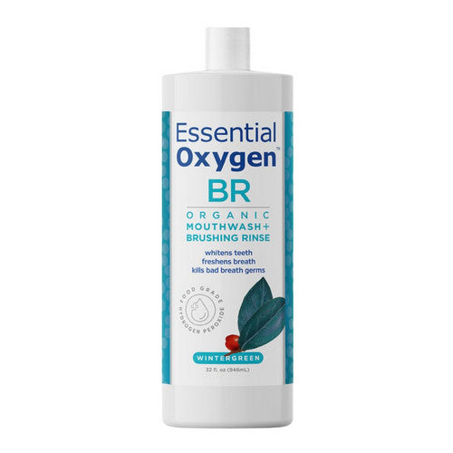BR Organic Mouthwash Brushing Rinse Wintergreen 32 Oz by Essential Oxygen