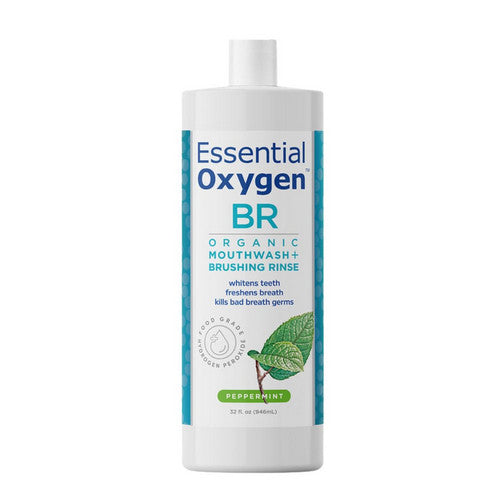 Organic Brushing Rinse Peppermint 32 Oz by Essential Oxygen