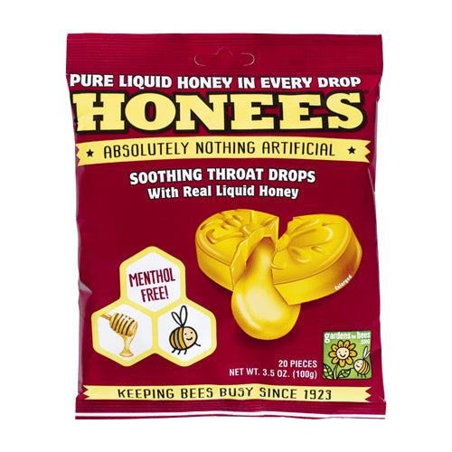 Soothing Throat Drops Honey 20 Lozenges by Honees