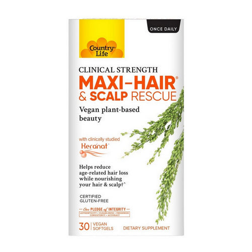 Maxi-Hair And Scalp Rescue Clinical Strength 30 Veg Caps by Country Life