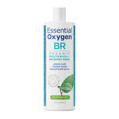 BR Organic Mouthwash Brushing Rinse Peppermint 16 Oz by Essential Oxygen
