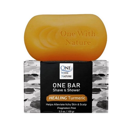 One Bar Shave & Shower Healing Turmeric Fragrance Free 3.5 Oz by One with Nature