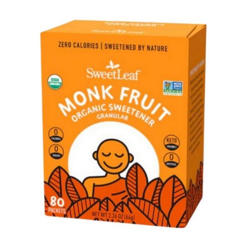 Monk Fruit Organic Sweetener Granular 80 Count by Sweetleaf Stevia