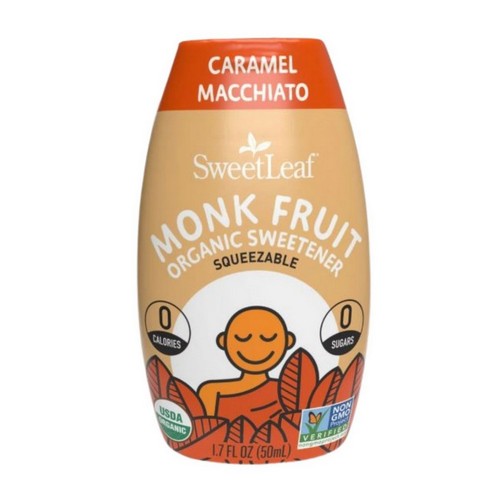 Monk Fruit Organic Sweetener Concentrate Caramel Macchiato 1.7 Oz by Sweetleaf Stevia