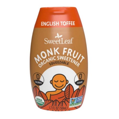 Monk Fruit Organic Sweetener Concentrate English Toffee 1.7 Oz by Sweetleaf Stevia