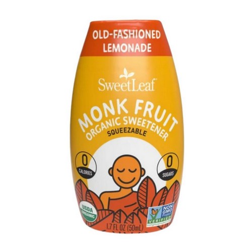 Organic Monk Fruit Sweetener Squeezable Old Fashioned Lemonade 1.7 Oz by Sweetleaf Stevia