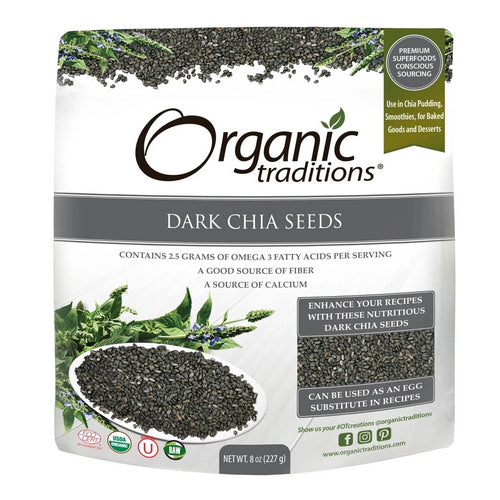Dark Chia Seeds 8 Oz by Organic Traditions