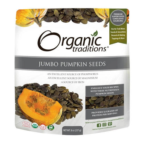 Jumbo Pumpkin Seeds 8 Oz by Organic Traditions