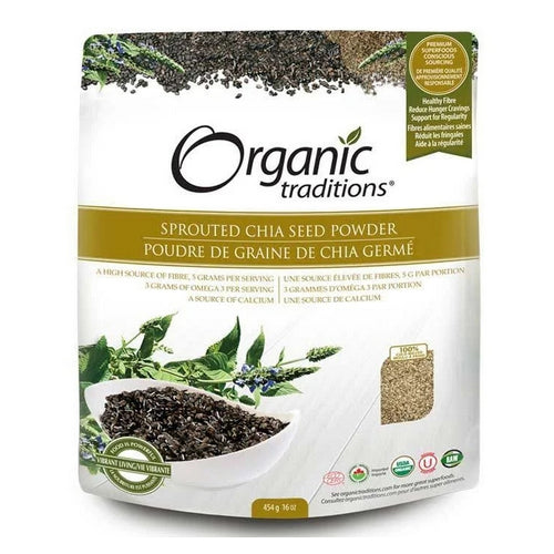 Sprouted Chia Seed Powder 16 Oz by Organic Traditions