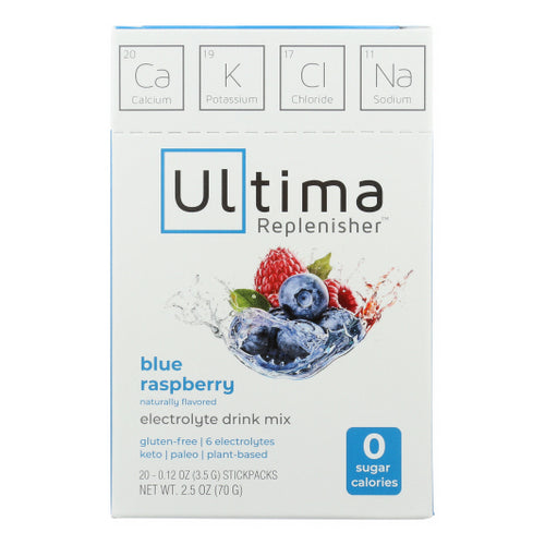 Electrolyte Hydration Powder Blue Raspberry 70 Grams by Ultima Replenisher