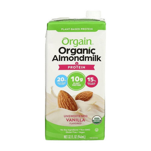 Organic Protein Almond Milk Unsweetened Vanilla 32 Oz(Case Of 6) by Orgain