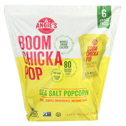 Boomchickapop Sea Salt Popcorn Snack Pack 3.6 Oz(Case Of 4) by Angie's