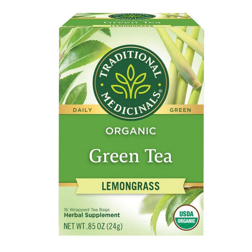 Organic Green Tea Lemongrass 16 Bags by Traditional Medicinals