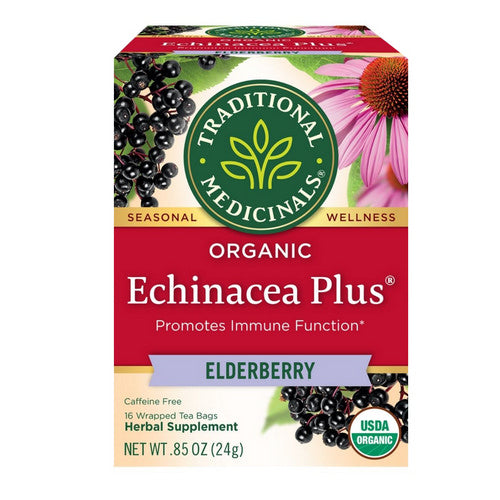 Organic Echinacea Plus Elderberry Tea Elder 16 Bags by Traditional Medicinals