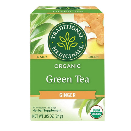 Organic Green Tea Ginger 16 Bags by Traditional Medicinals
