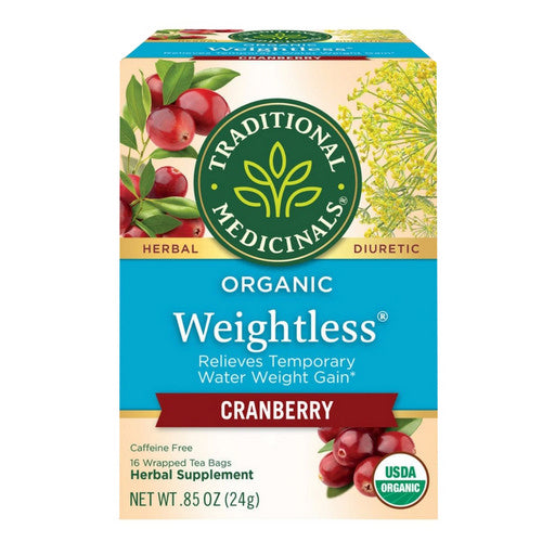 Organic Weightless Tea Cranberry 16 Bags by Traditional Medicinals