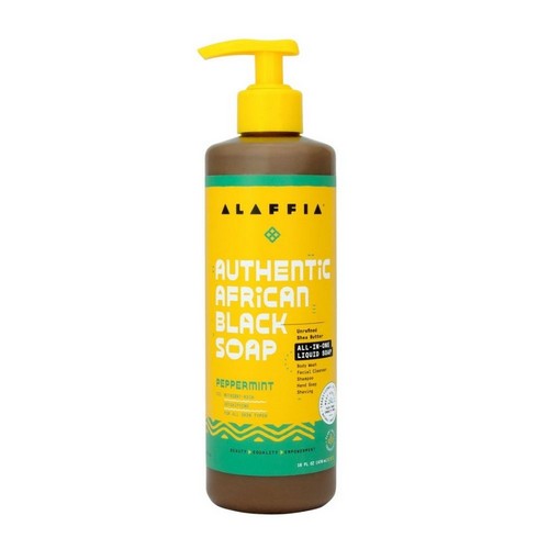 Authentic African Peppermint Black Soap 16 Oz by Alaffia