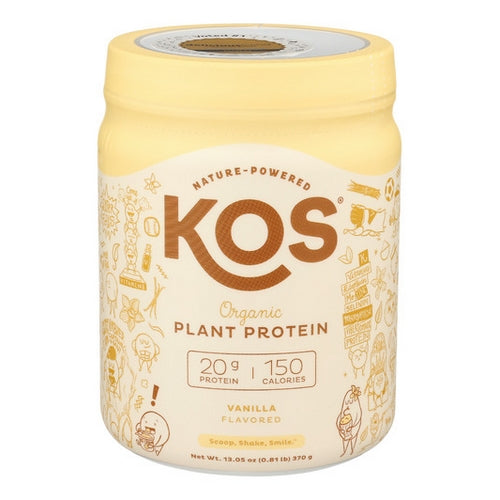 Organic Plant Protein Powder Vanilla 13.05 Oz by Kos