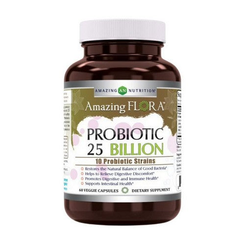 Omega Amazing Flora Probiotic 10 Strains 60 Veg Caps by Amazing Nutrition