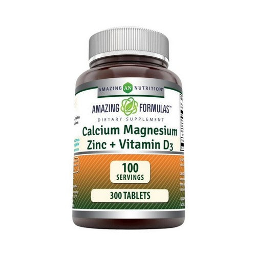 Calcium Magnesium Zinc Plus Vitamin D3 300 Tabs by Amazing Nutrition