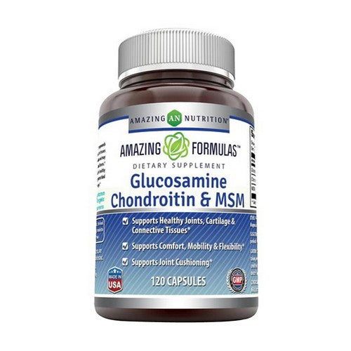Amazing Formulas Glucosamine + Chondroitin + MSM 120 Caps by Amazing Nutrition