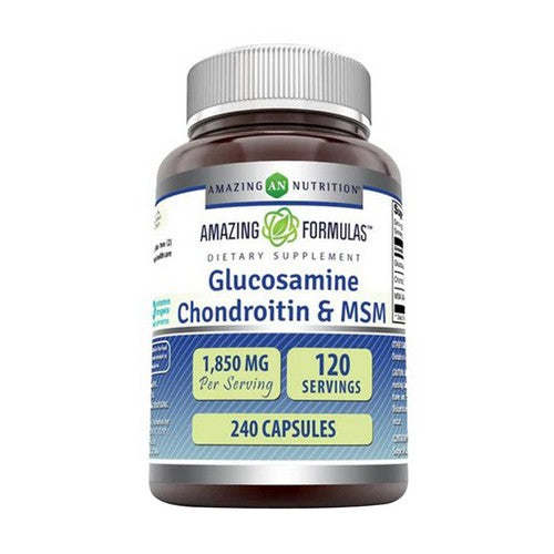Amazing Formulas Glucosamine + Chondroitin + MSM 240 Caps by Amazing Nutrition