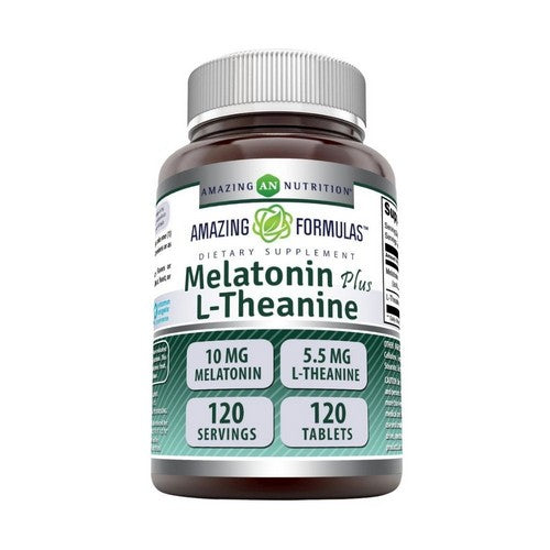 Melatonin Plus L-Theanine 120 Tabs by Amazing Nutrition