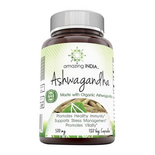 Amazing India Ashwagandha 120 Veg Caps by Amazing Nutrition