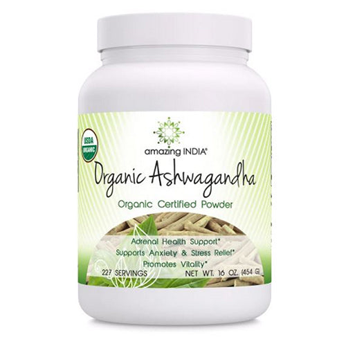 Amazing India Organic Ashwagandha Powder 16 Oz by Amazing Nutrition