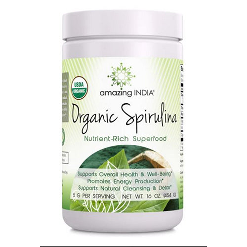 Amazing India Organic Spirulina Powder 16 Oz by Amazing Nutrition