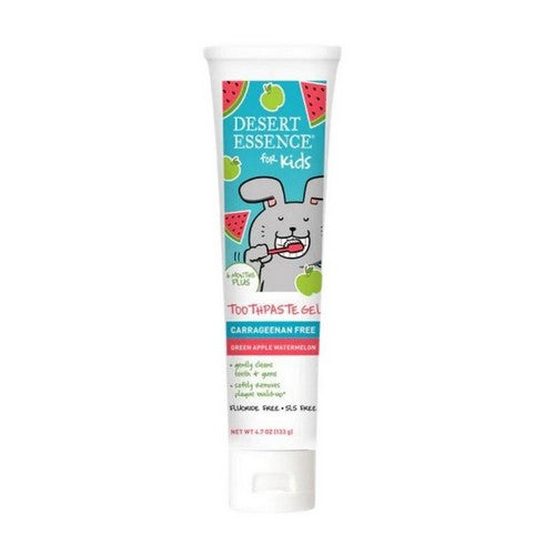 Kids Toothpaste Gel Green Apple Watermelon 4.7 Oz by Desert Essence