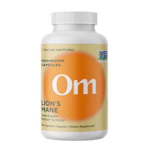 Lion's Mane Mushroom Superfood 180 Veg Caps by Om Mushrooms