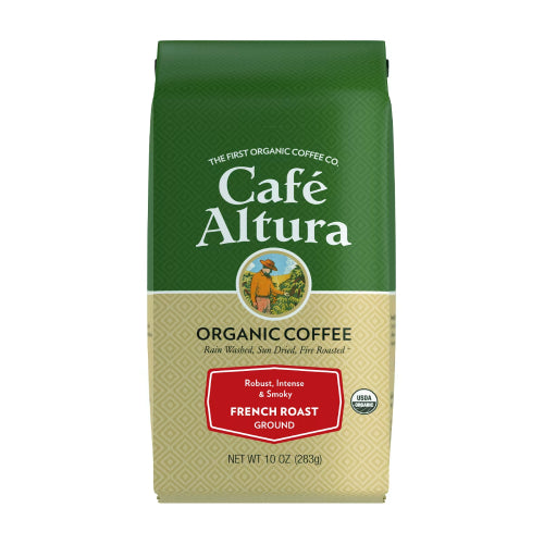Organic Coffee French Roast Ground 10 Oz by Cafe Altura