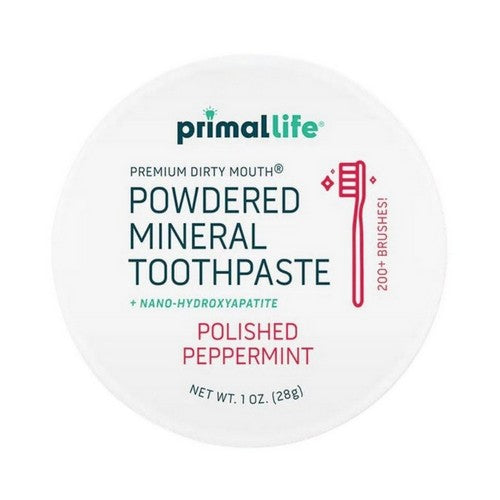Powdered Mineral Toothpaste With Nano-Hydroxyapatite Polished Peppermint 1 Oz by Primal Life Organics