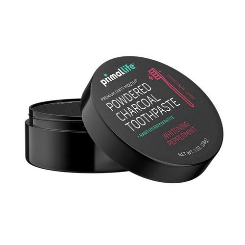 Powdered Charcoal Toothpaste With Nano-Hydroxyapatite Whitening Peppermint 1 Oz by Primal Life Organics