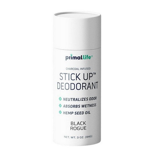 Organics Natural Deodorant Stick Up Plastic Free Black Rogue 3 Oz by Primal Life Organics