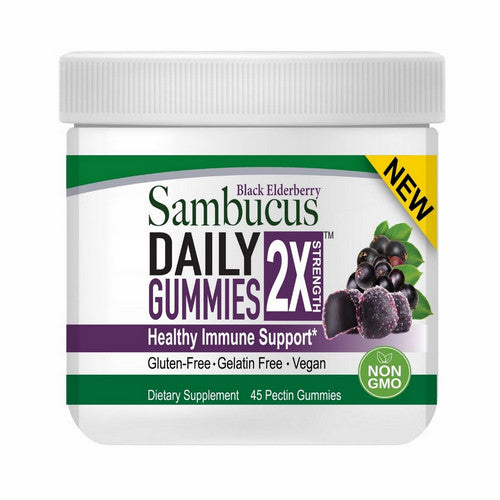 Black Elderberry Sambucus Daily Gummies 2X Strength 45 Gummies by Nature's Answer