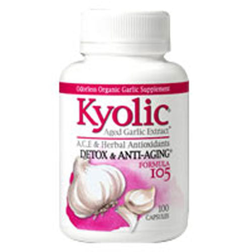 Aged Garlic Extrac Detox And Anti-Aging Formula 105 WITH VITAMIN A & E SELENIUM, 100 CAP by Kyolic