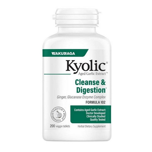 Aged Garlic Extract Cleanse And Digestion Formula 102 200 Veg Tabs by Kyolic