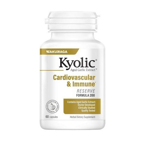 Aged Garlic Extract Cardiovascular And Immune Reserve Formula 200 60 Caps by Kyolic