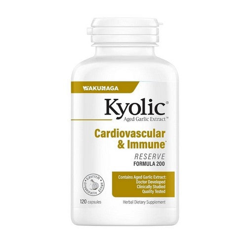 Aged Garlic Extract Cardiovascular And Immune Reserve Formula 200 120 Caps by Kyolic