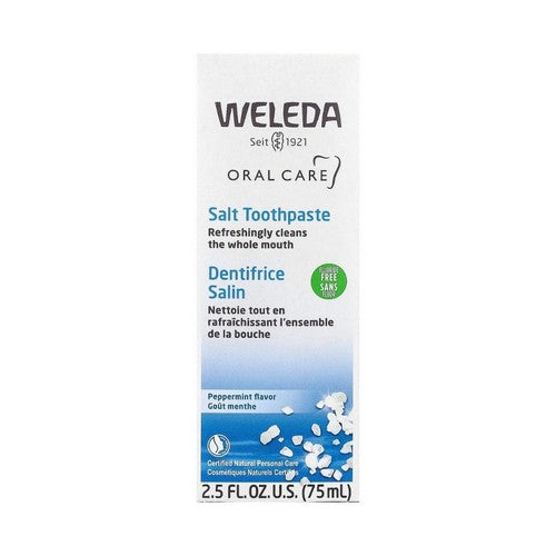 Oral Care Salt Toothpaste Refreshing Fluoride Free Peppermint 2.5 Oz by Weleda